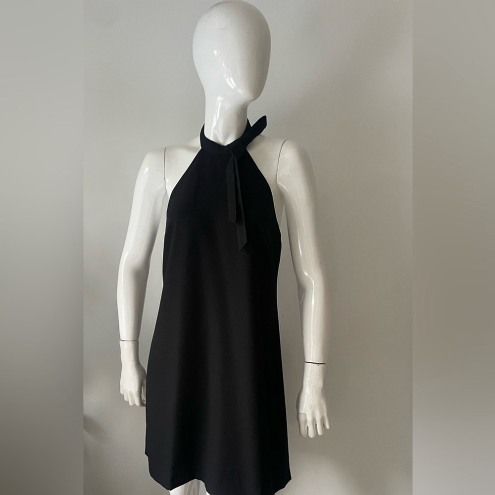 Club Monaco Black Halter Mini Dress Size 8 - Picture 2 of 6